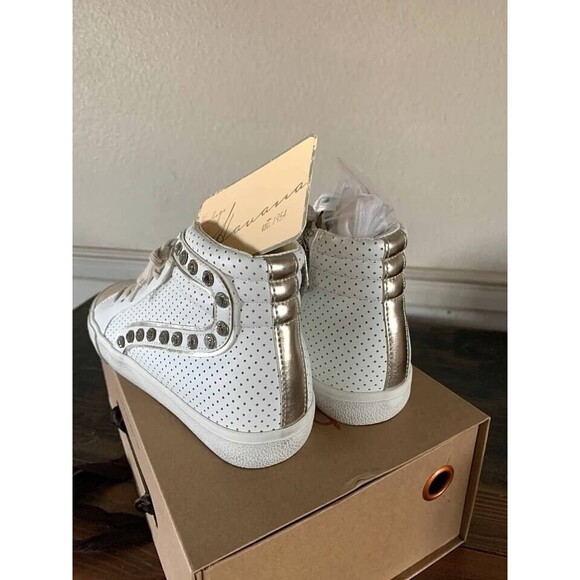 Women's Vintage Havana Excel Studded  High Top Sneaker White Multi SZ 7&8-NEW - Picture 3 of 5